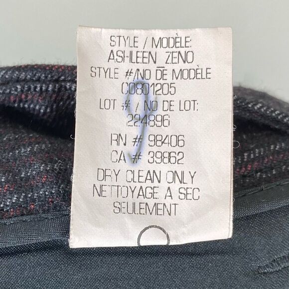 Theory Ashleen Black & Red Pinstriped Virgin Wool Flared Trousers - Picture 6 of 7